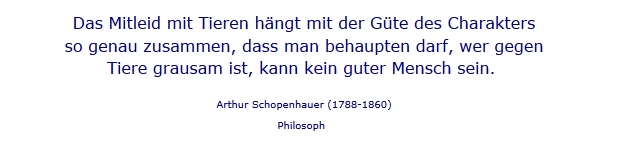Zitat Schopenhauer zum Tierschutz